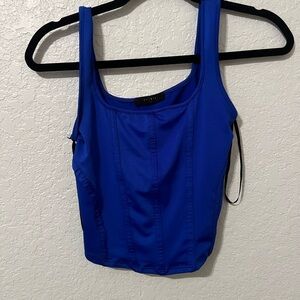 cropped top size small. blue color